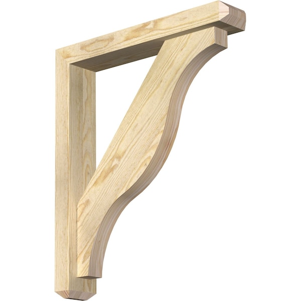 Ekena Millwork Funston Craftsman Rough Sawn Bracket w/ Offset Brace, Douglas Fir, 4"W x 22"D x 26"H BKT0402X22X26FST04RDF - main